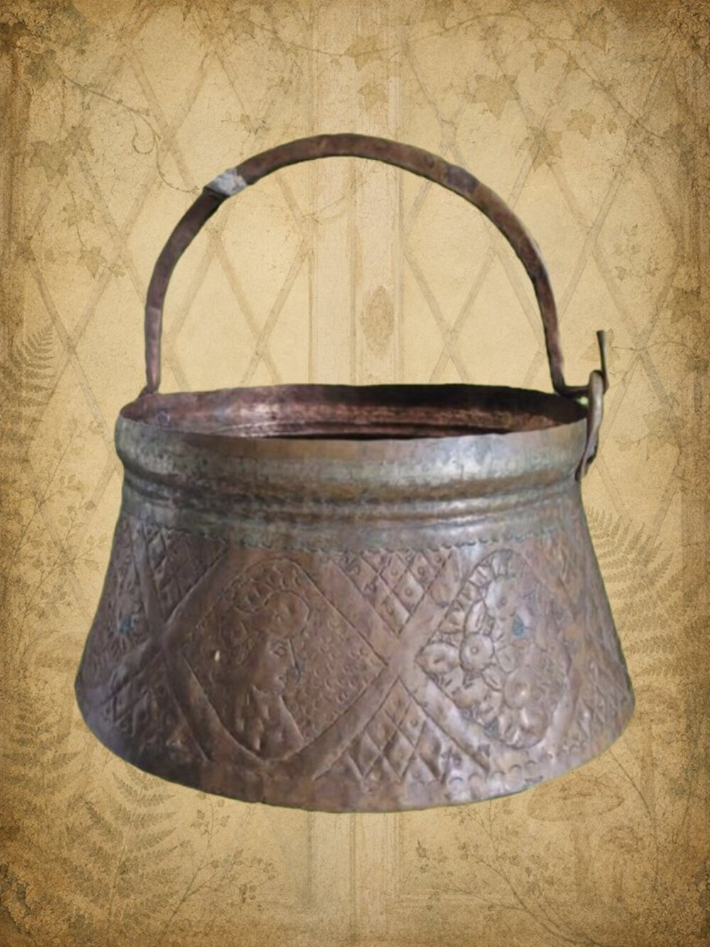 Cabinet of Curiosities 🏷️🧚‍♂️ Antique Copper Turkish-Style Hammam Bucket